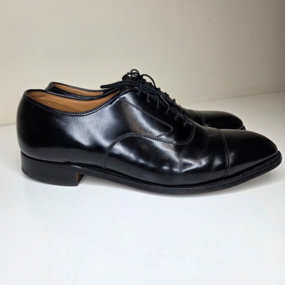 Johnston & Murphy Optima Mens 11 Black Leather Cap Toe Oxford Dress Shoes USA